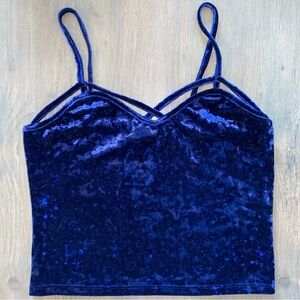 Blue Velvet Cropped Tank - Like New!